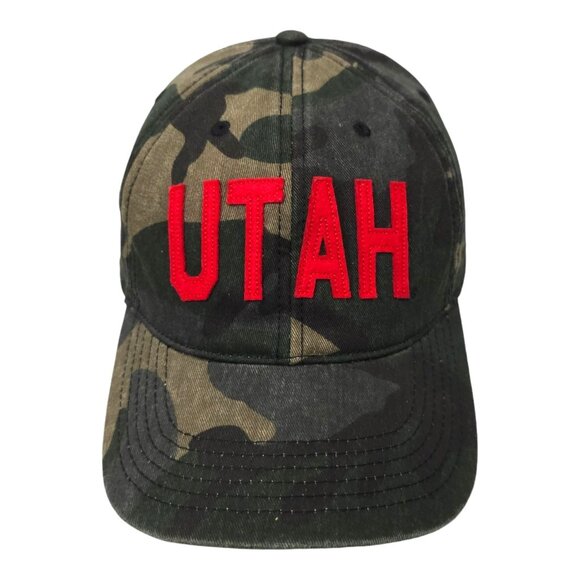 Utah Utes Camo Adjustable Cap Trucker Baseball Hat Stitched Logo Captivating - Picture 1 of 13